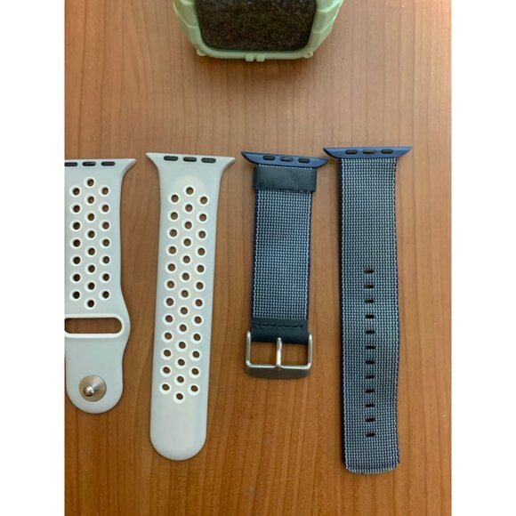 Apple Series 5 14mm Watch Bands 3 pack Preowned Green White Blue - Picture 2 of 3